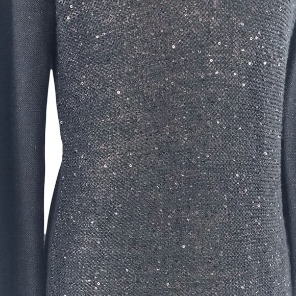 Charter Club Black Sparkle Tunic Sweater V Neck Long Sleeve - Picture 9 of 16